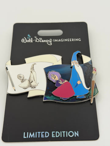 Disney Wdi Off The Page Madam Mim and Merlin Limited Edition Pin