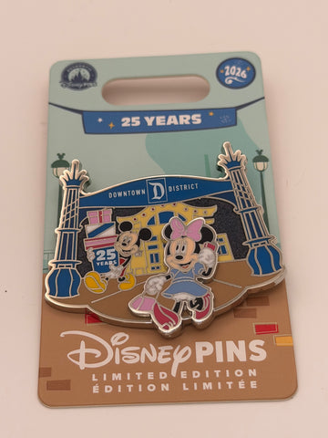 Downtown Disney 25th Anniversary Disneyland Mickey & Minnie LE Pin