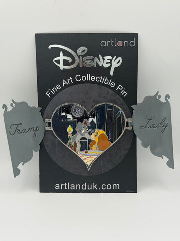 Artland Lady and the Tramp Heart Hinge Limited Edition Pin - Silver