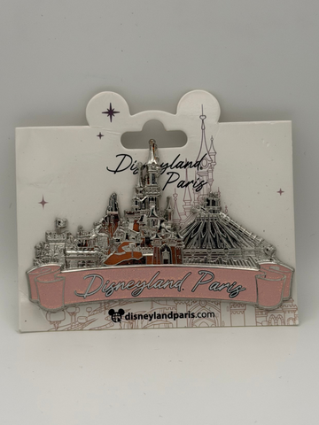 Disneyland Paris Castle & Park Skyline Glitter Banner Pin