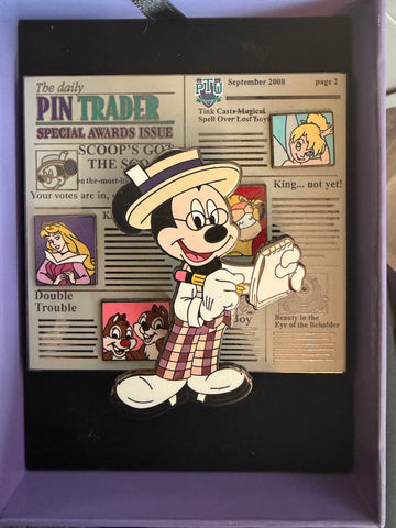 Disney Jumbo Pin - Mickey Mouse as Scoop Sanderson LE Pin - Pin Trading University