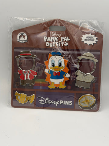 Disney Park Pal Outfits Donald Jungle Cruise Skipper Dapper Magnet Pin Set