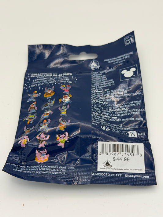 Disney Parks Stitch Attacks Snacks Mystery Pin Pouch - 5 Pin Bag