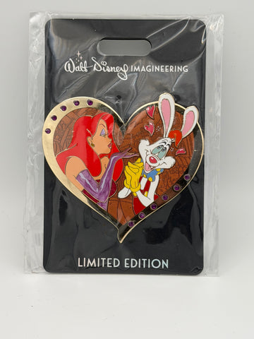 WDI Valentine's Day Hearts Roger & Jessica Rabbit LE 300 Pin