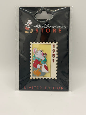 DEC White Rabbit Alice in Wonderland Stamp Pin - LE 300