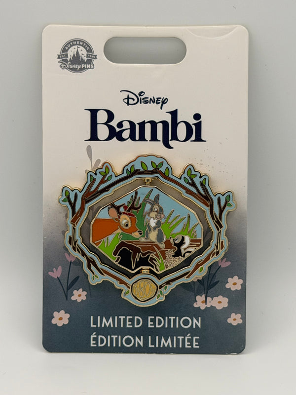 Disney Parks 2022 Bambi 80th Anniversary Thumper & Flower Spinner Pin, LE 4800