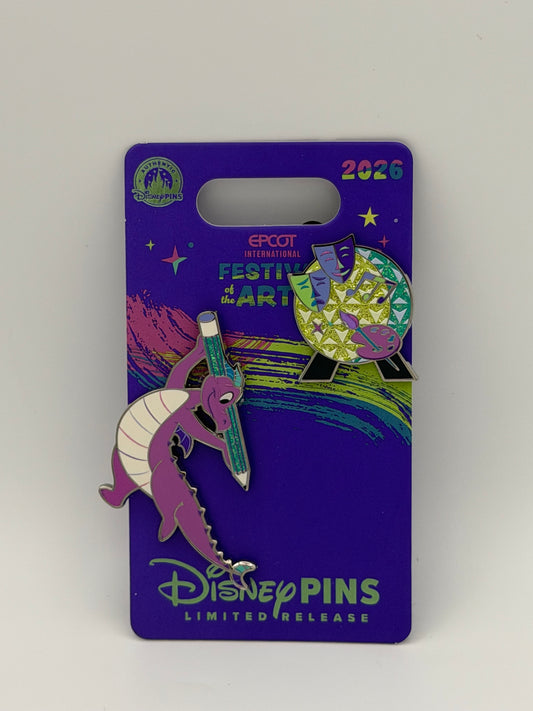 2026 Disney Parks Epcot Festival Of The Arts Figment Spaceship Earth 2 Pin Set