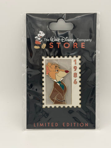 DEC TWDC Commemorative Animal Stamps Basil The Great Mouse Detective LE 300 Pin