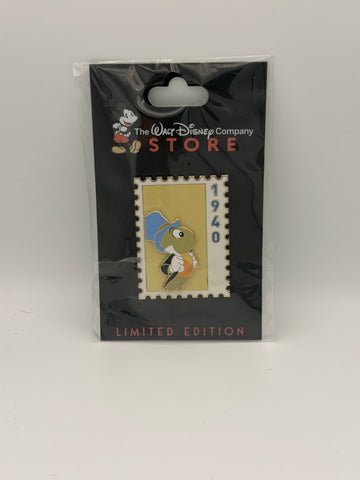 In Hand~ TWDC DEC Commemorative Animal Stamps Jiminy Cricket Pin