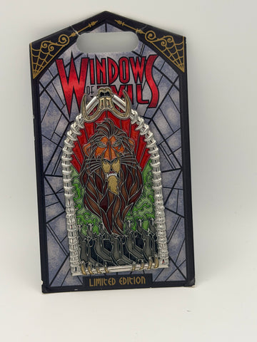 Disney Pin of the Month Windows of Evil Scar 100% Authentic Lion King  LE 2000