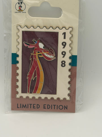 DEC Disney Employee Center Mushu Dragon Mulan Stamp Postage Pin LE 250 New