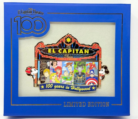 2026 D23 DSSH Premiere Collection El Capitan Theatre 100 year Marquee Pin LE 200