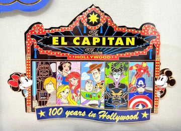 2026 D23 DSSH Premiere Collection El Capitan Theatre 100 year Marquee Pin LE 200