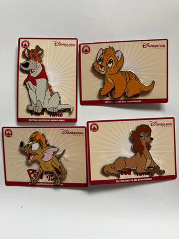 Disneyland Paris - Pin Trading Time - Oliver & Company 4 Pins Limited 500