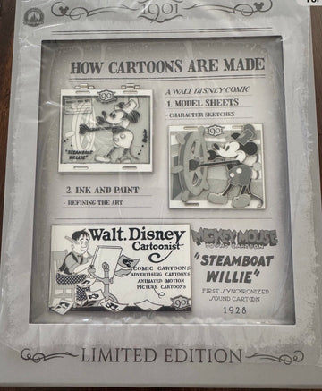 Disneyland Club 33/DCA 1901 Lounge “How Cartoons Are Made” - 3 Pin Set - LE 300
