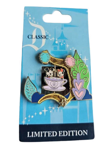 DLR Disney Classic 'D' Collection Mad Tea Party Attraction Mickey Minnie LE Pin