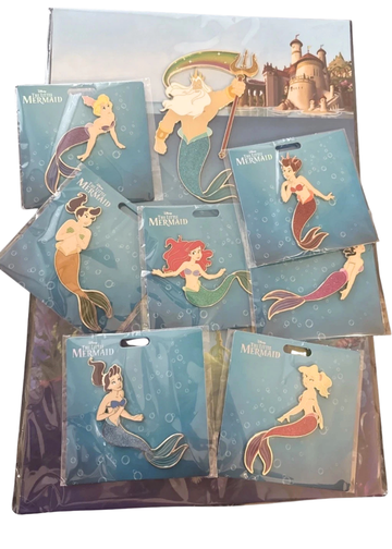 WDI MOG The Little Mermaid Pin Set LE 300 King Triton, Ariel, And Sisters