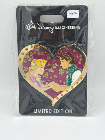 WDI MoG Tangled Flynn and Rapunzel Valentine's Gem Heart Pin LE 300