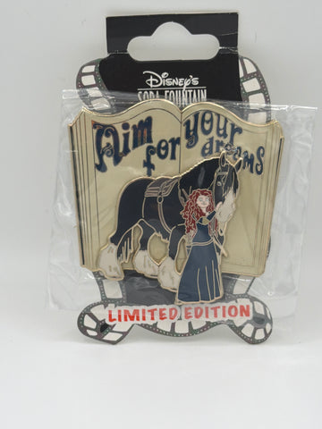 Disney Soda Fountain Brave Merida Aim For Your Dreams Storybook LE 400 Pin NEW