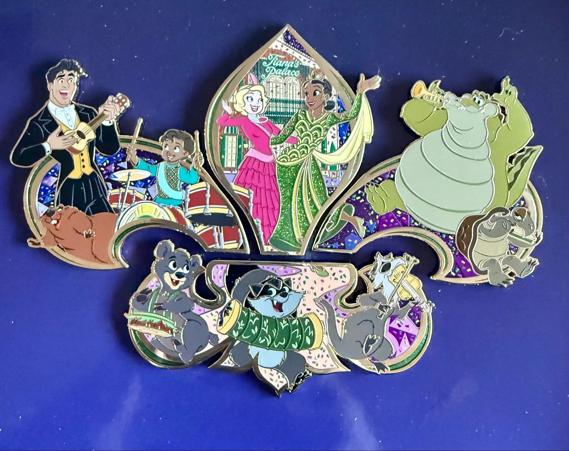 WDI MOG Tiana Mardi Gras Pin Set Box Disney Princess Frog Palace 2025 Jumbo DEC