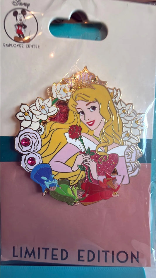 Disney Employee Center DEC Floral Princess Wreaths Sleeping Beauty Aurora Pin LE