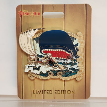 WDI Disney Pinocchio 85th Anniversary Pin Geppetto Escaping Monstro Whale LE Pin