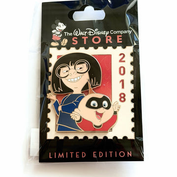 D23 DEC Incredibles Jack Jack Edna Pixar Stamp Pin -  LE 500